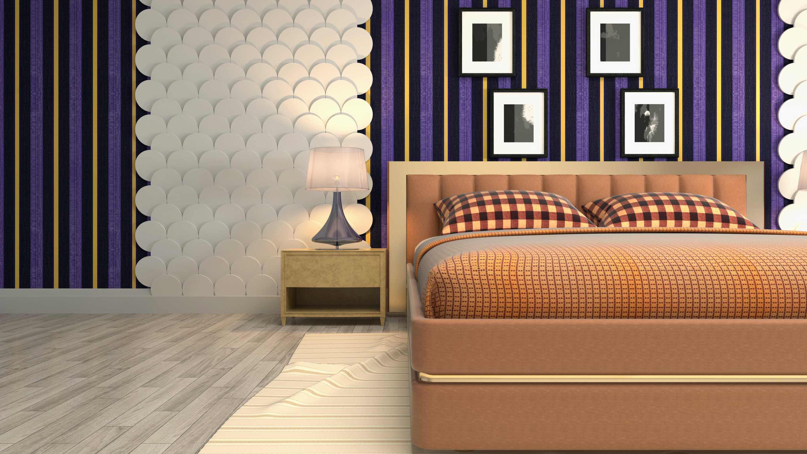 Bedroom wallpaper design in Warangal modern home