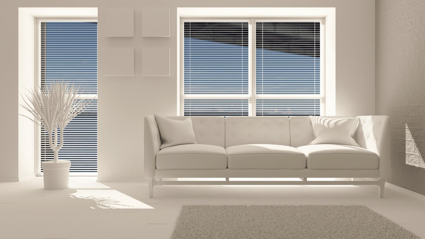Customized blinds for modern living room by GVK Home Decors